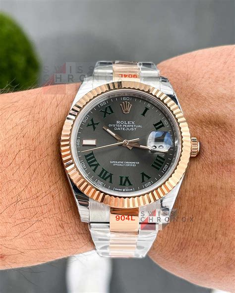 rolex date.just wimbledon rose.gold 2.tone|Rolex Datejust 126331.